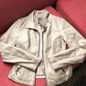 Tan faux leather jacket